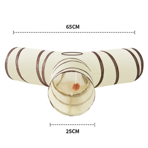 <span class=keywords><strong>Tunnel</strong></span> pour chat pliable et écologique - Jouet interactif amusant en forme de château pour chat, pour une utilisation en intérieur/extérieur toute l'année - Product Image 3