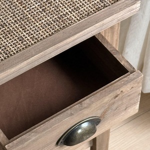 Handmade Solid Wood Nightstand With <b>Rattan</b> Top 36x36x50.5cm Storage Drawer Bedroom Furniture - Product Image 4