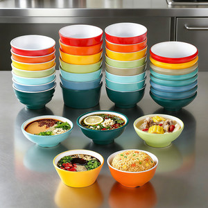 Xiangyuan melamine tableware small bowls for buffets, hot <b>pot</b> restaurants, <b>dipping</b> sauce bowls, seasoning bowls, small soup - Product Image 1