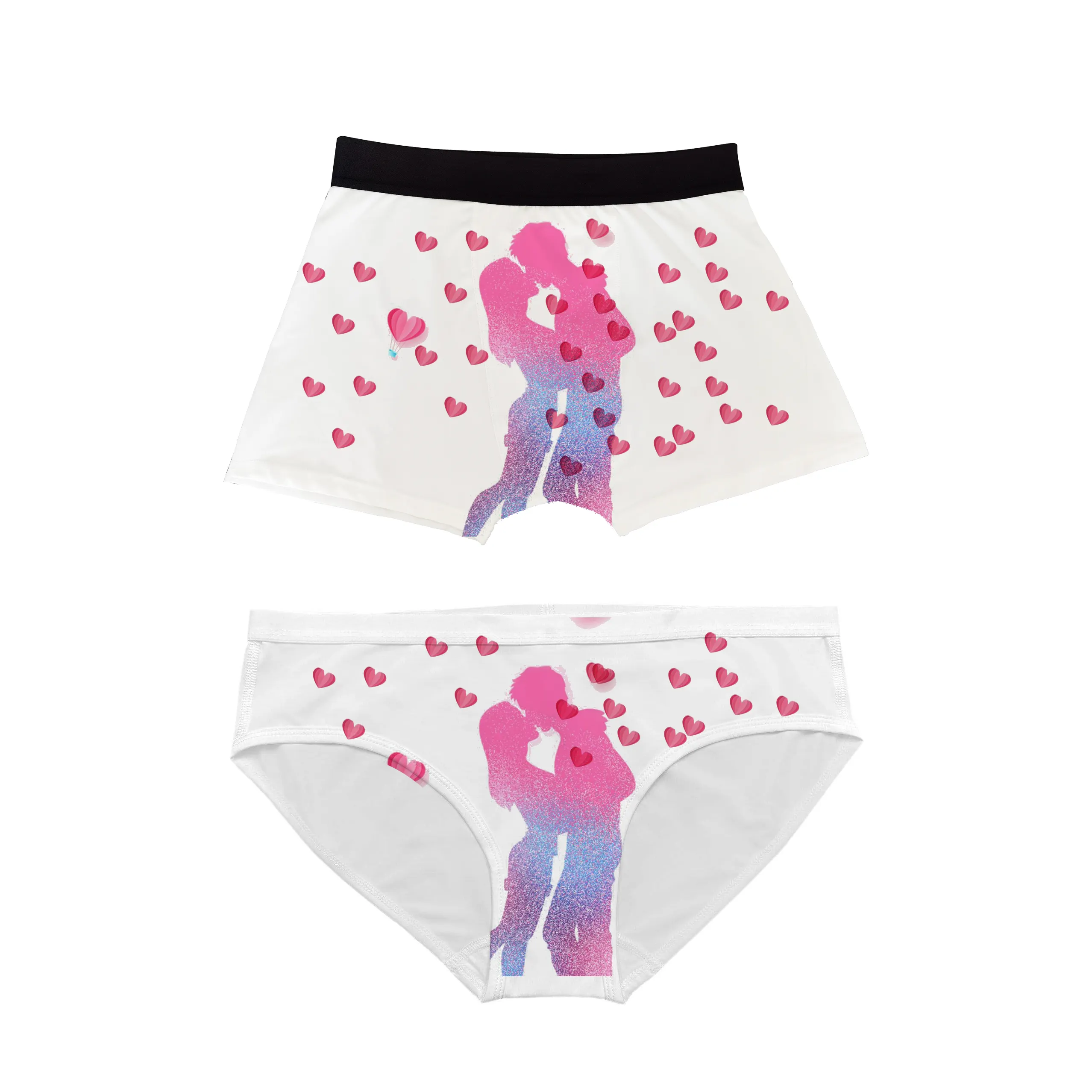 custom man and women blank sublimation underwear boxer briefs for valentines day