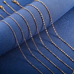 Collier fin en acier inoxydable pour femme, chaîne câble scintillante, plaqué or, accessoires de bijoux en métal pour le cou, ras-de-cou - Product Image 1