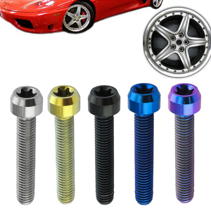 Tornillería de Titanio Anodizado para Honda Click <span class=keywords><strong>M8</strong></span> X 35 mm con Brida para Cubo de Rueda, Incluyendo Pernos, Tornillos, Tuercas y Arandelas - Product Image 1