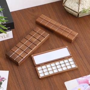 YOGO Rétro Boîte à palettes en bois de noyer <span class=keywords><strong>Couvercle</strong></span> magnétique <span class=keywords><strong>Palette</strong></span> d'<span class=keywords><strong>aquarelle</strong></span> en bois vide <span class=keywords><strong>avec</strong></span> 9/ 12/24/36 grilles de casseroles pour la couleur de l'eau - Product Image 3