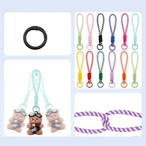 Llavero de cuerda trenzada simple hecho a mano, colgante moderno para teléfono móvil, cordón colorido para estudiantes, llavero de metal duradero - Product Image 3