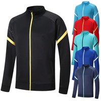 Nouvel ensemble de survêtement de football unisexe à fermeture éclair intégrale pour adultes, tenue d'équipe d'hiver à col montant et manches longues 100 % polyester