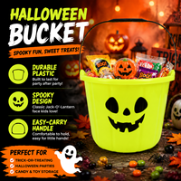 Seau à citrouille d'Halloween de haute qualité en plastique, article de décoration festive pour la saison automnale