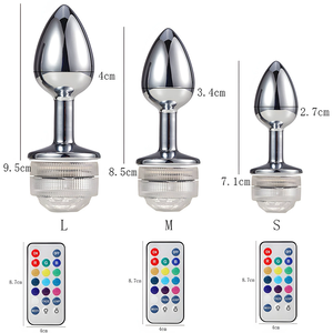 S M L Sizes Multi-Color Changing <strong>Aluminum</strong> <strong>Anal</strong> Plug Adult <strong>Sex</strong> <strong>Toys</strong> with LED Light and Remote for Women's <strong>Anal</strong> Masturbation - Product Image 5
