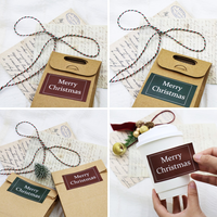 Autocollant décoratif en cellophane durable pour cadeaux de Noël - Joyeux Noël - Père Noël - Étiquette autocollante pour artisanat et bougies