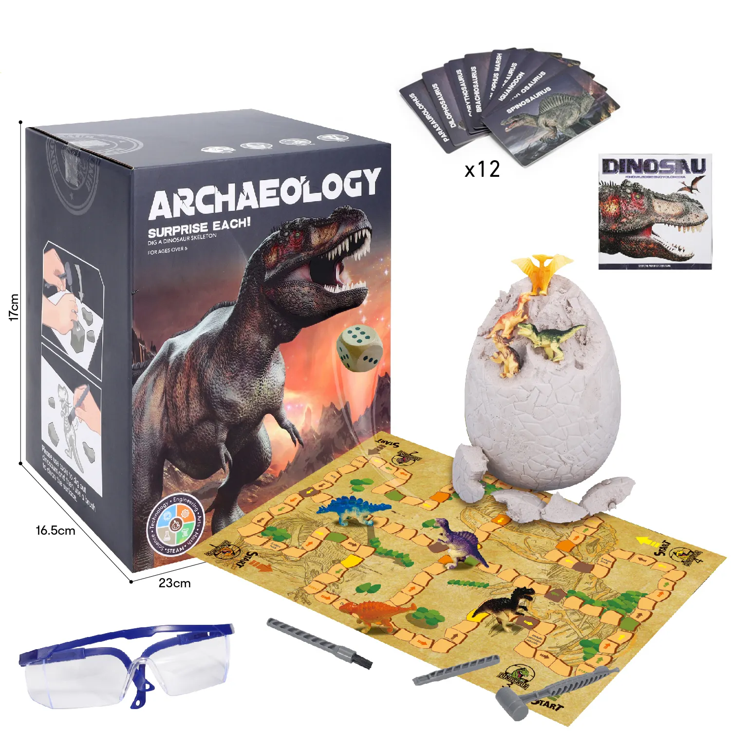 Hot Sale Dino Egg Dig Kit Dinosaur Fossil Archaeology Science Gift Educational Toy for Kids