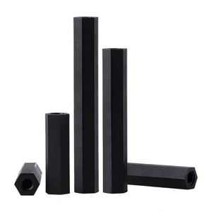 Flat Head Hex Nylon PA66 Standoff Double Way <b>Plastic</b> Isolation <b>Spacer</b> White Black Support Column Self-Locking Fully Threaded - Product Image 3