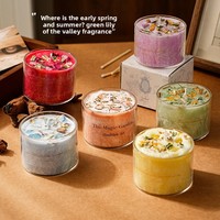Lilin Aromaterapi Herbal Kristal Beraroma Freesia, Lilin Kedelai Buatan Tangan, Ornamen Aroma Bunga Es Taman Mistis, Hadiah Mewah