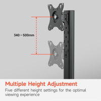 Soporte Resistente AUKI para un Monitor, Ajustable de 13-32 Pulgadas, Base Firme, Capacidad 35 kg, Acero Negro, Ideal para Oficina