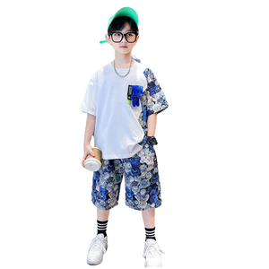Tenue d'été décontractée 2025 en coton de haute qualité avec imprimé ours 3D et patchwork, à manches courtes, pour adolescents et enfants - Product Image 4