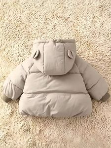 Veste chaude unisexe à <span class=keywords><strong>capuche</strong></span> oreilles d'ours pour bébé 2026 - Manteau d'hiver épais en coton coupe-vent <span class=keywords><strong>avec</strong></span> fermeture éclair pour enfants - Product Image 5