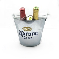 Outils de Bar en métal, Logo personnalisé, seau à glace en étain, seau à Champagne et à bière avec ouvre-bouteille