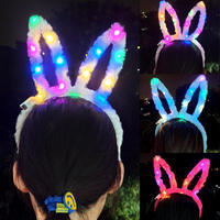 Serre-tête lumineux LED en forme d'oreilles de lapin pour fêtes et concerts, idéal pour Noël, vente en gros