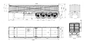 Remorque arrière hydraulique à benne basculante 3Axl 4 essieux 30Ton 40Ton 60Ton Semi-remorque basculante pour semi-remorque nouveau bateau bas utilisé remorques pour motomarines - Product Image 2