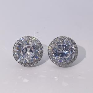 ต่างหูทรงกลมเรขาคณิตสุดหรูสไตล์คลาสสิกจาก Tianyu Gems สำหรับผู้หญิง ทำจากทองเหลืองชุบทอง ประดับด้วยเพทายสีขาว - Product Image 5