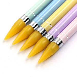 Stylo à double embout pour nail art : applicateur de cire, pince à strass, pinceau en nylon, manche métallique, double tête, outil de décoration pour manucure - Product Image 2