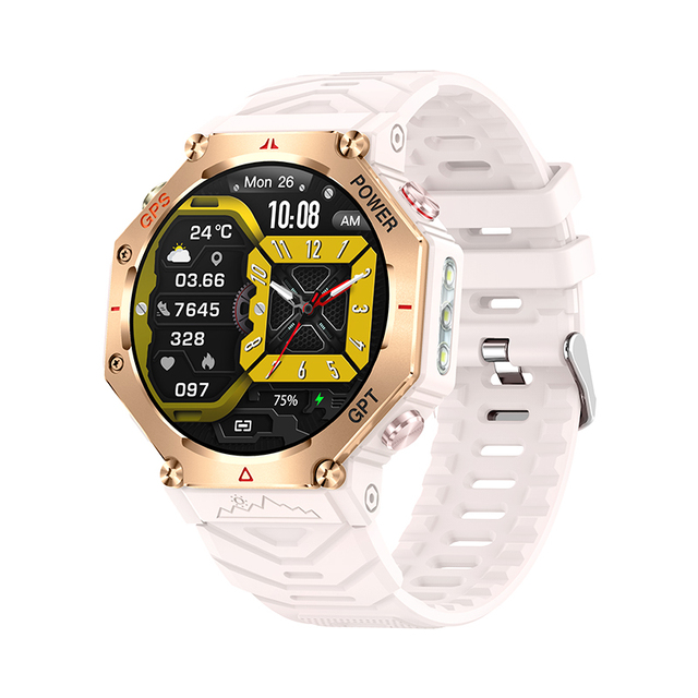 Outdoor Sports Smartwatch 1.39 Inch Fitness Bracelet Altitude Pressure Compass Flashlight Smart Tracker KC91 Smart Watch GPS