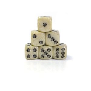 Dados de acrílico personalizados de 16 mm D6, color blanco marfil, con puntos circulares negros y esquinas redondeadas, nuevo estilo - Product Image 2