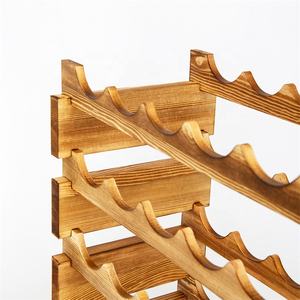 Estante de vino de madera apilable personalizado de fábrica BSCI para 36 soportes de botellas de vino vitrina de madera rústica - Product Image 4