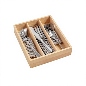 Porte-couverts en bois à 3 compartiments pour table, support à couverts de cuisine, directement du fabricant Home Arts - Product Image 1