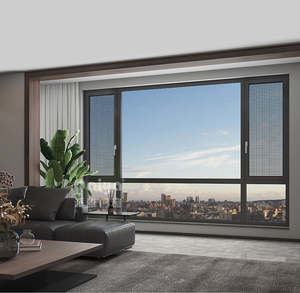 نوافذ شاشة قابلة للطي من الألومنيوم للبيع بالجملة مع مظلة خارجية مزججة مزدوجة للفيلا - Product Image 3