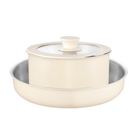 Ensemble de casseroles multifonctionnelles en acier inoxydable 304, écologiques, personnalisables, avec poignée amovible, pour la cuisine domestique, vente en gros