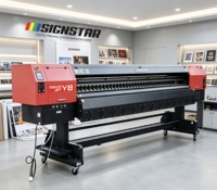 Impresora de pancartas para exteriores con solvente industrial SISNSTAR Factory Direct Y8 de 3.2m con 8 cabezales de impresión Konica KM-512i