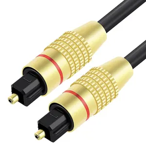 Câble Toslink à tête plaquée or de haute qualité Câble Toslink Audio à fibre optique numérique Câble or Toslink 1M 1.5M 2M 3M 5M 10M 15M 20M