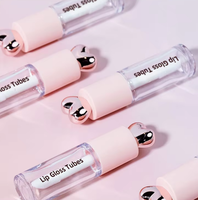 Stock Disponible Grand Tube à Lèvres Brillant Cœur Couvercle Matériaux d'Emballage Contenants 5ml Capacité Tubes à Lèvres Ronds avec Pinceau