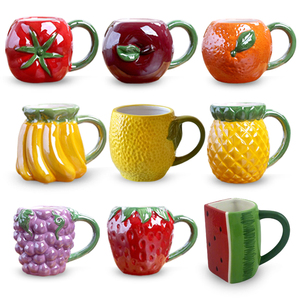 Taza 3D con Diseño de Aguacate, Taza de Fruta de Dolomita Pintada a Mano, Taza de Café de Cerámica 3D con Aguacate - Product Image 5