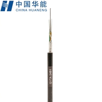 Câble à fibre optique extérieur Huaneng, modèle GYTA, double/simple mode G652D, blindé à bande d'acier, à tubes souples, pour utilisation FTTH, ISO9001
