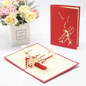 Paper Handmade Air Plane 3d Pop Up Card Manufacturer/pop up card 3d plane