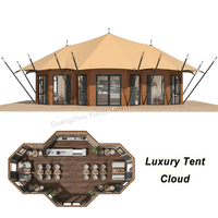 Tentes de luxe pour le glamping en plein air au Botswana, idéales pour Airbnb ou restaurants