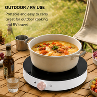 Table de cuisson à induction électrique 2000W en gros avec panneau en verre cristallin anti-explosion pour cuisine