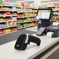 Lecteur de codes-barres 2D sans fil avec support, lecteur de codes QR haute vitesse DYscan, déclencheur manuel portable pour l'inventaire en magasin