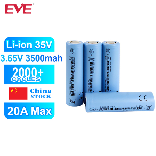 EVE INR18650/35V 3.7V 3500mah Reasonable Price Rechargeable Lithium-ion Battery Cylindrical Cell for DIY Energy Storage Pack