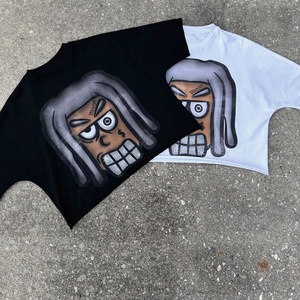 Camisetas Blancas de Algodón Personalizadas, Estilo Holgado, Impresión Serigrafiada, Lavadas, Corte Cuadrado, Impresión DTG, Camiseta Extra Grande para Hombre - Product Image 5