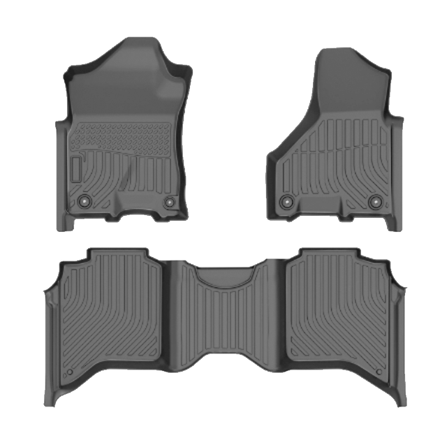 Fit Floor Mats for Dodge Ram 2500 3500 19-24 Cab All Weather TPE 3.5mm Thick 3Pcs Full Set Heavy Duty Anti-slip Car Floor Liners