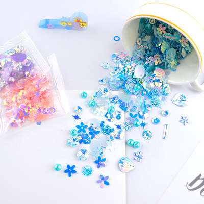 Цветные блестки из ПВХ 5 г, блестящая морская оболочка, блестки на шнуровке для слайма или других поделок своими руками