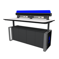 Console intelligente personnalisée avec bureau à DEL réglable, poste de travail du centre de commandement du gouvernement