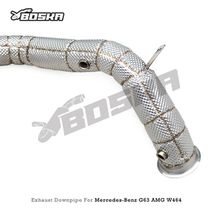 ท่อดาวน์ไปป์แบบฟรีโฟลว์สั่งทำพิเศษสำหรับ Mercedes-Benz G63 AMG W464 4.0T ปี 2019-2023 ท่อไอเสียสแตนเลสพร้อมแผ่นกันความร้อน - Product Image 5
