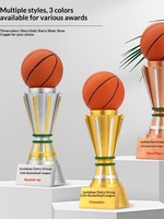 Trophées de compétition sportive personnalisés pour l'athlétisme, le tennis de table, le golf - Coupes en résine plaquées or avec motifs peints, origine Chine