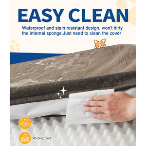 Ortho pä disches Haustier bett für große Hunde Wasch barer abnehmbarer Bezug mit Eier kisten schaum Wasserdichtes Futter Boden Stütz kissen Bett - Product Image 4