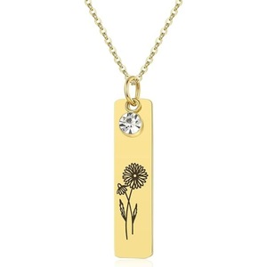 Collier <span class=keywords><strong>en</strong></span> acier inoxydable doré SongYi, vente chaude, variété de motifs floraux, cadeau personnalisé pour un anniversaire, la fête des mères, le bouddhisme - Product Image 5