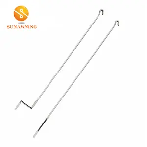 Manual Folding Arm Awning Screens Shades with White Aluminum Crank Handle Aluminum Alloy Frame & Polyester Sail Material