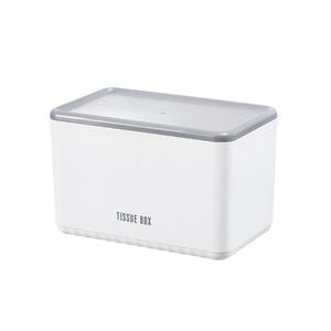 Porte-mouchoirs rectangulaire minimaliste en plastique, auto-adhésif, à fixer au mur, pour salle de bain, rangement de papier toilette avec étagère supérieure - Product Image 3