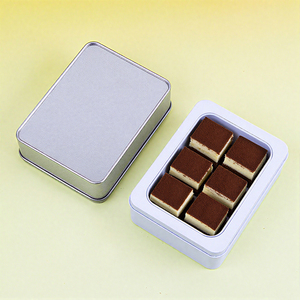 Boîte <span class=keywords><strong>en</strong></span> métal rectangulaire personnalisable <span class=keywords><strong>pour</strong></span> gâteaux, biscuits, tiramisu et mousses, avec couvercle transparent et fenêtre - Product Image 5